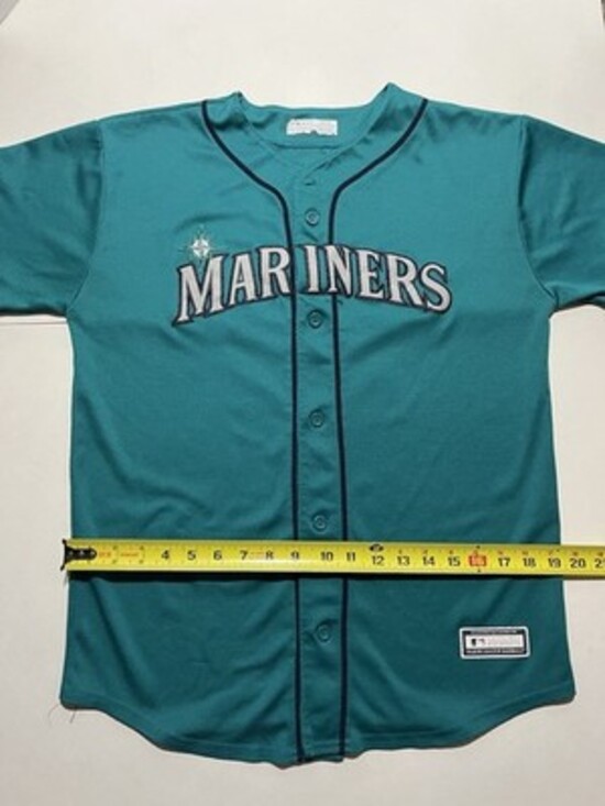 Ken Griffey Jr. #24 Mariners Aqua Cool Base Sewn Stitched Jersey KIDS/YOUTH XL - Picture 5 of 7